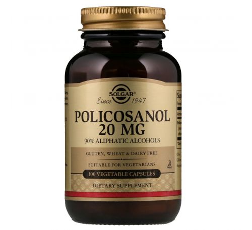 Solgar, Поликосанол, 20 мг, 100 растительных капсул