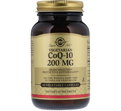 Solgar, Vegetarian CoQ-10, 200 mg, 60 Vegetable Capsules