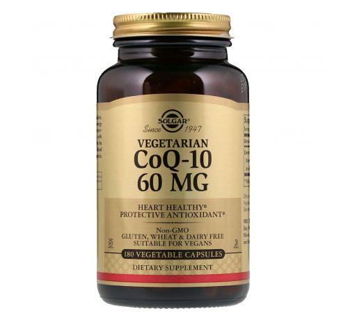 Solgar, Вегетарианский CoQ-10, 60 мг, 180 вегетарианских капсул