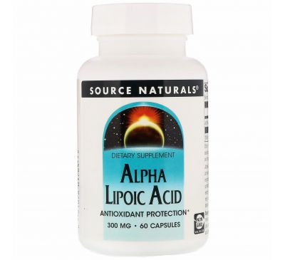 Source Naturals, Альфа-липоевая кислота, 300 мг, 60 капсул