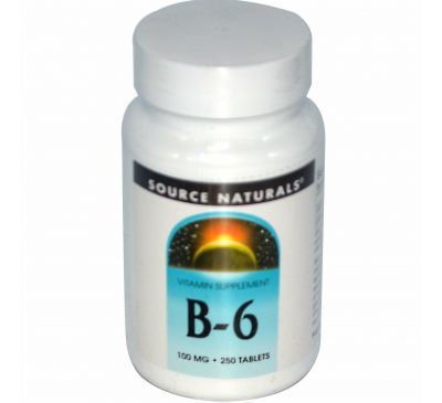 Source Naturals, B-6, 100 мг, 250 таблеток