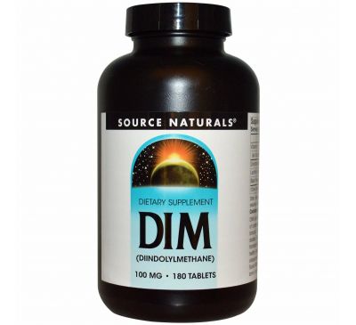 Source Naturals, DIM (диндолилметан), 100 мг, 180 таблеток