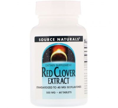 Source Naturals, Экстракт красного клевера, 500 мг, 60 таблетки