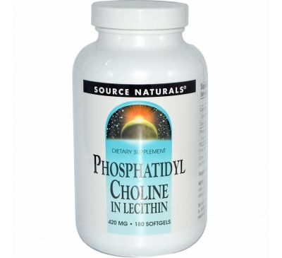 Source Naturals, Фосфатидилхолин, лецитин, 420 мг, 180 капсул