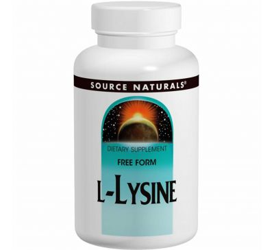 Source Naturals, L-лизин, 1000 мг, 100 таблеток