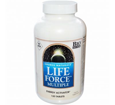 Source Naturals, Life Force Multiple, без железа, 120 таблеток