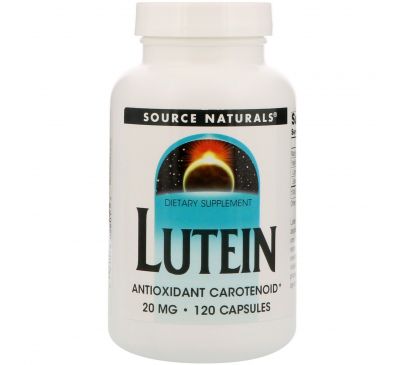 Source Naturals, Лютеин, 20 мг, 120 капсул