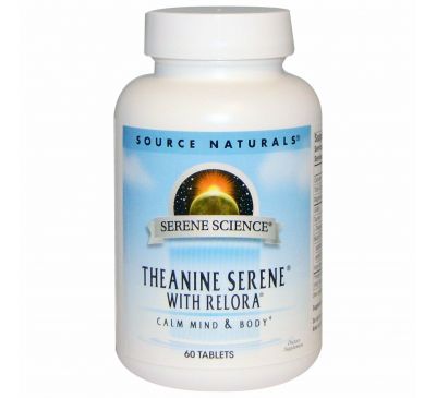 Source Naturals, Serene Science, успокаивающий теанин с комплексом Relora, 60 таблеток