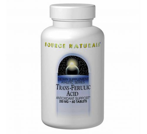 Source Naturals, Транс-феруловая кислота, 250 мг, 60 таблеток