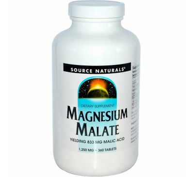 Source Naturals, Яблочнокислый магний, 1250 мг, 360 таблеток