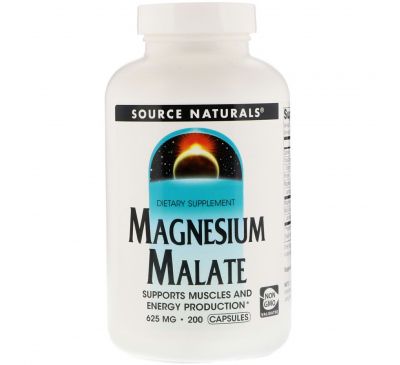 Source Naturals, Яблочнокислый магний, 625 мг, 200 капсул