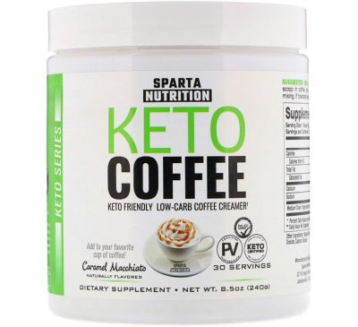 Sparta Nutrition, Keto Coffee, Caramel Macchiato, 8.5 oz (240 g)