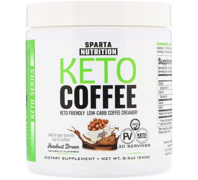 Sparta Nutrition, Keto Series, Keto Coffee, Hazelnut Dream, 8.5 oz (240 g)