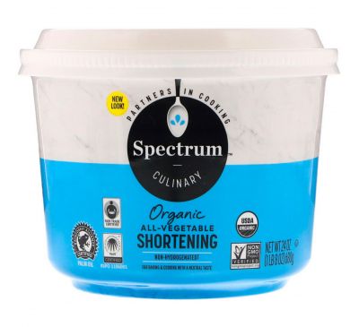 Spectrum Culinary, Органический растительный кулинарный жир, 24 унций (680 g)