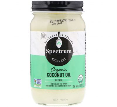 Spectrum Culinary, Органическое кокосовое масло, рафинированное, 14 ж. унц. (414 мл)