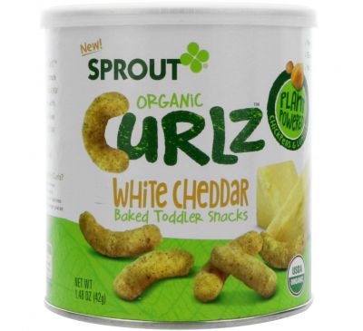 Sprout Organic, Curlz, белый чеддер, 1,48 унц. (42 г)