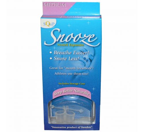 Squip, Snooze, расширители для ноздрей от храпа, средние, 1 пара