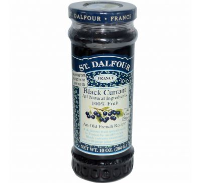 St. Dalfour, Черная смородина, Джем из черной смородины Делюкс, 10 унций (284 г)