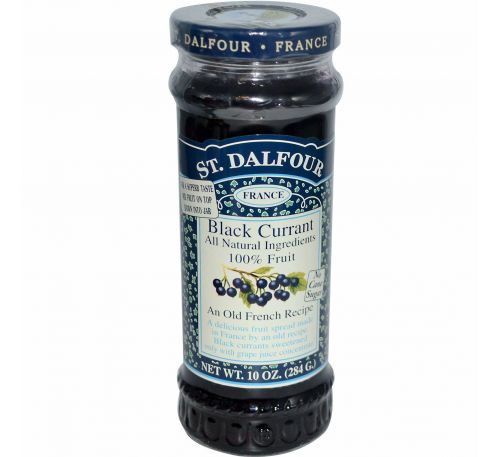 St. Dalfour, Черная смородина, Джем из черной смородины Делюкс, 10 унций (284 г)