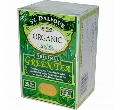 St. Dalfour, Натуральный особый зеленый чай, 25 пакетиков, 1.75 унций (50 г)