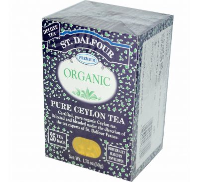 St. Dalfour, Органический цейлонский чай, 25 пакетиков, 1,75 унции (50 г)