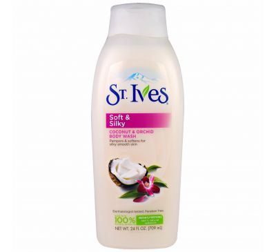St. Ives, Soft & Silky, Coconut & Orchid Body Wash, 24 fl oz (709 ml)