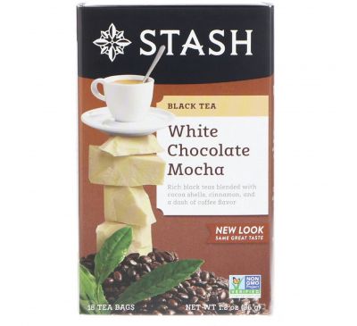 Stash Tea, Black Tea, White Chocolate Mocha, 18 Tea Bags, 1.2 oz (36 g)