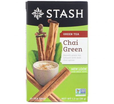 Stash Tea, Green Tea, Chai Green , 20 Tea Bags, 1.3 oz (38 g)