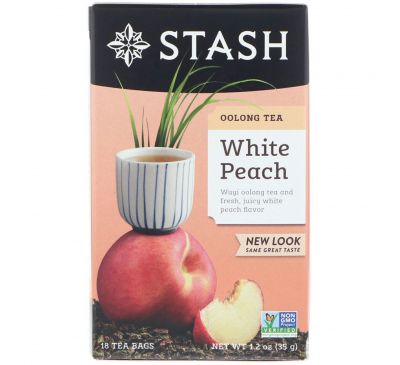 Stash Tea, Oolong Tea, White Peach, 18 Tea Bags, 1.2 oz (35 g)