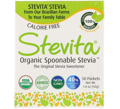 Stevita, Organic Spoonable Stevia, 50 Packets, 1.8 oz (50 g)