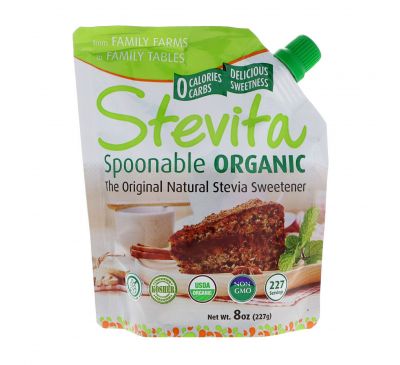 Stevita, Spoonable Organic, оригинал, 227 г