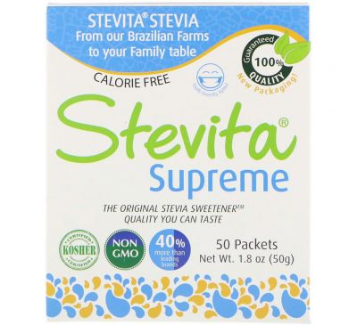 Stevita, Высококачественная стевия, 50 пакетиков