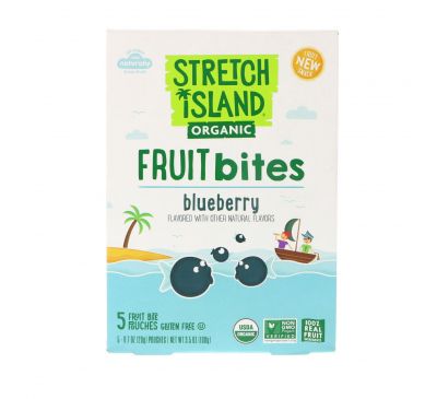 Stretch Island, Fruit Bites, Blueberry, 5 pouches, 0.7 oz (100 g)