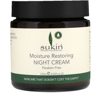 Sukin, Восстанавливающий уровень влаги ночной крем, 4,06 ж. унц. (120 мл)
