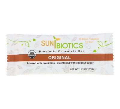 Sunbiotics, Organic, Probiotic Chocolate Bar, Original, 1.25 oz (35 g)