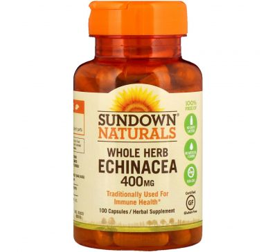 Sundown Naturals, Эхинацея, 400 мг, 100 капсул