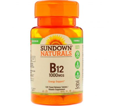 Sundown Naturals, Vitamin B12, 1000 mcg, 120 Timed Release Tablets
