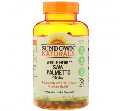 Sundown Naturals, Whole Herb, серенойя, 450 мг, 250 капсул
