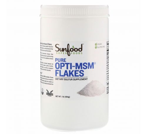 Sunfood, Очищенные хлопья Opti-MSM, 1 фунт (454 г)