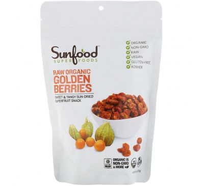Sunfood, Raw Organic Golden Berries, 8 oz (227 g)