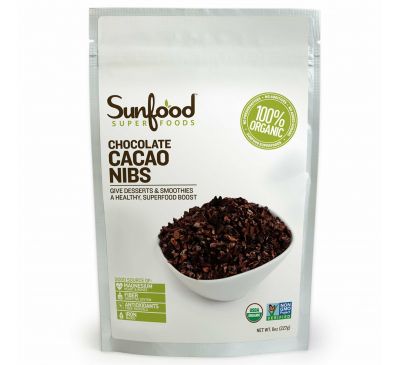 Sunfood, Ядра какао-бобов, 8 унций (227 г)