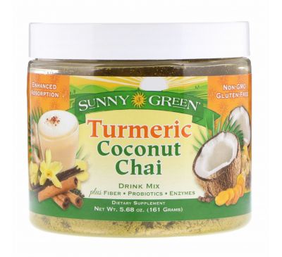 Sunny Green, Turmeric Coconut Chai Drink Mix, 5.68 oz (161 g)