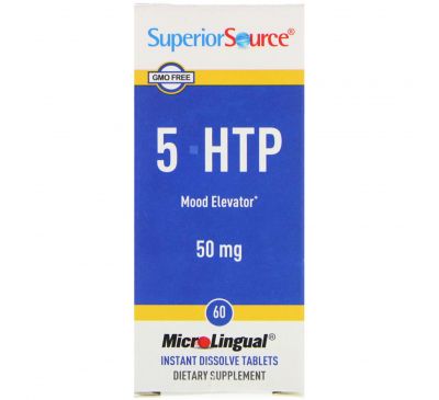 Superior Source, 5-HTP (5-гидрокситриптофан), 50 мг, 60 таблеток для рассасывания