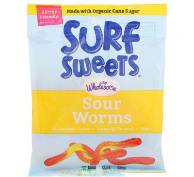 Surf-Sweets, Кислые червячки, 2,75 унции (78 г)