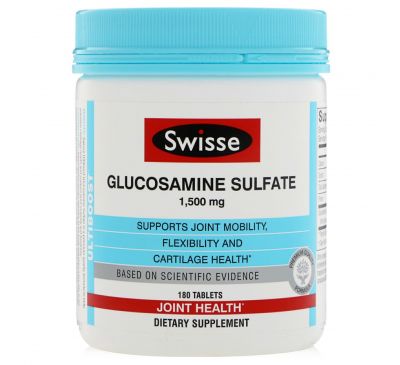 Swisse, Глюкозамин сульфат, 1500 мг, 180 таблеток