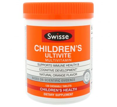 Swisse, Мультивитамины для детей Ultivite, 120 жевательных таблеток