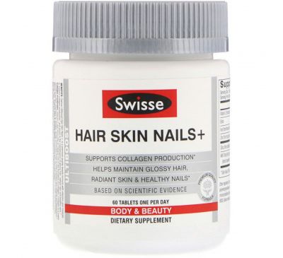 Swisse, Ultiboost, волосы, кожа и ногти+, 60 таблеток