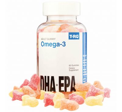 T-RQ, Omega-3, DHA + EPA, Lemon, Orange, Strawberry, 60 Gummies
