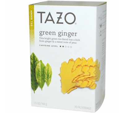 Tazo Teas, Green Ginger, Green Tea, 20 Filterbags, 1.5 oz (44 g)