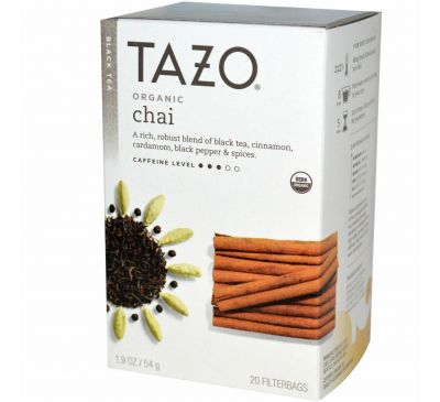 Tazo Teas, Органический черный чай, 20 фильтр-пакетиков, 1,9 унции (54 г)